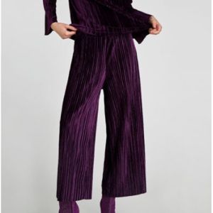 Zara velvet ribbed pants